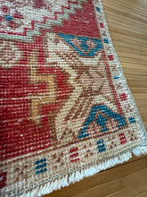 Load image into Gallery viewer, Vintage Turkish Red and Blue Ruggie Rug