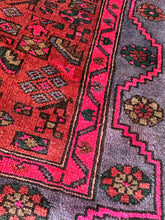 Load image into Gallery viewer, Vintage Red, Gray and Hot Pink Turkish Area Rug