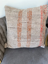 Load image into Gallery viewer, Vintage Neutral Stripes Turkish Rug Pillow