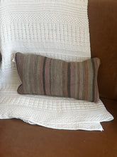 Load image into Gallery viewer, Vintage Turkish Kilim Stripe Rug Pillow