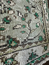 Load image into Gallery viewer, Vintage Turkish Ecru, Sage and and Green Runner Rug