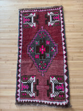 Load image into Gallery viewer, Vintage Turkish Eggplant and Pink Ruggie Rug