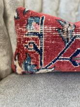 Load image into Gallery viewer, Vintage Rust Floral Turkish Rug Pillow