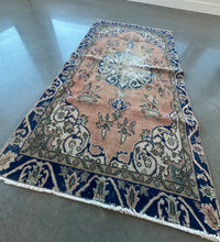 Load image into Gallery viewer, Vintage Turkish Salmon and Royal Runner Rug