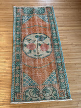 Load image into Gallery viewer, Vintage Turkish Orange and Teal Accent Rug