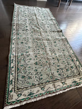 Load image into Gallery viewer, Vintage Turkish Ecru, Sage and and Green Runner Rug