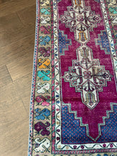 Load image into Gallery viewer, Vintage Turkish Purple and Magenta Runner Rug