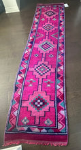 Load image into Gallery viewer, Vintage Turkish Pink and Purple Herki Runner Rug