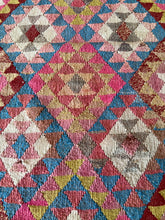 Load image into Gallery viewer, Vintage Pink and Blue Turkish Kilim Runner Rug