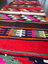 Load image into Gallery viewer, Vintage Bright Stripe Turkish Kilim Runner Rug