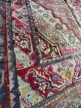 Load image into Gallery viewer, Vintage Maroon, Gray and Ecru Turkish Area Rug