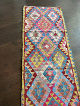 Load image into Gallery viewer, Vintage Pink and Blue Turkish Kilim Runner Rug