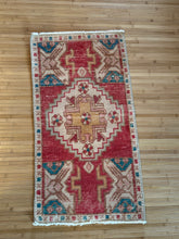 Load image into Gallery viewer, Vintage Turkish Red and Blue Ruggie Rug