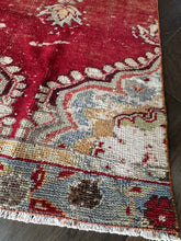 Load image into Gallery viewer, Vintage Turkish Maroon Mini Runner Rug