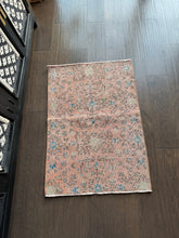 Load image into Gallery viewer, Vintage Turkish Peach with Blue, Sage Accent Rug