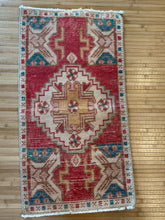 Load image into Gallery viewer, Vintage Turkish Red and Blue Ruggie Rug