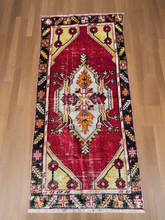 Load image into Gallery viewer, Vintage Turkish Yellow and Red Accent Rug