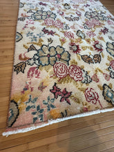 Load image into Gallery viewer, Vintage Turkish Ivory Floral Mini Runner Rug
