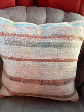 Load image into Gallery viewer, Turkish Neutral Stripe Rug Pillow