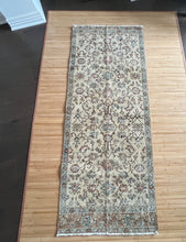 Load image into Gallery viewer, Vintage Turkish Blush and Blue Runner Rug