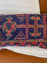 Load image into Gallery viewer, Vintage Turkish Rug Pillow Navy and Orange