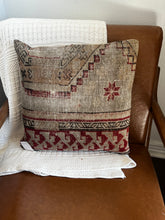 Load image into Gallery viewer, Vintage Tan and Rust Turkish Rug Pillow