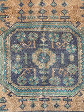 Load image into Gallery viewer, Vintage Yellow and Blue Turkish Runner Rug
