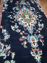 Load image into Gallery viewer, Vintage Turkish Navy and Tan Accent Rug