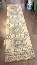 Load image into Gallery viewer, Vintage Turkish Faded Yellow and Blue Runner Rug
