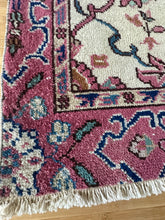 Load image into Gallery viewer, Vintage Turkish Raspberry and Blue Floral Rug