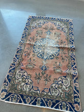 Load image into Gallery viewer, Vintage Turkish Salmon and Royal Runner Rug