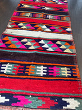 Load image into Gallery viewer, Vintage Bright Stripe Turkish Kilim Runner Rug