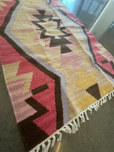 Load image into Gallery viewer, Vintage Turkish Pink, Ecru Kilim Accent Rug