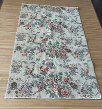 Load image into Gallery viewer, Vintage Turkish Ecru and Brick Floral Accent Rug