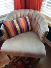 Load image into Gallery viewer, Turkish Navy and Orange Striped Rug Pillow