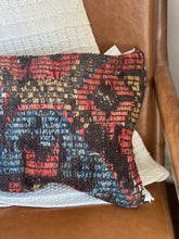 Load image into Gallery viewer, Vintage Turkish Rug Pillow Brown and Blue
