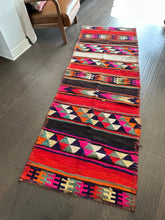 Load image into Gallery viewer, Vintage Bright Stripe Turkish Kilim Runner Rug