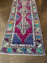 Load image into Gallery viewer, Vintage Turkish Purple and Magenta Runner Rug