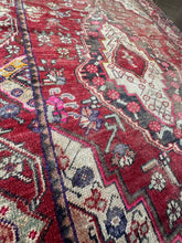 Load image into Gallery viewer, Vintage Maroon, Gray and Ecru Turkish Area Rug