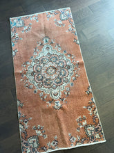Load image into Gallery viewer, Vintage Turkish Terra Cotta Medallion Runner Rug