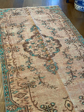 Load image into Gallery viewer, Vintage Turkish Faded Teal Runner Rug