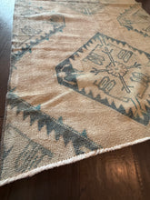 Load image into Gallery viewer, Vintage Turkish Tan with Gray and Blue Runner Rug