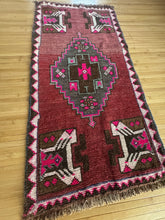 Load image into Gallery viewer, Vintage Turkish Eggplant and Pink Ruggie Rug