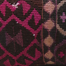 Load image into Gallery viewer, Turkish Purple, Pink and Black and Brown Kilim Rug Pillow