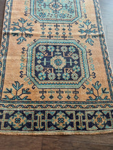 Load image into Gallery viewer, Vintage Yellow and Blue Turkish Runner Rug