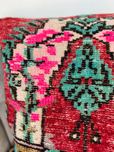 Load image into Gallery viewer, Vintage Pink and Red Rug Pillow