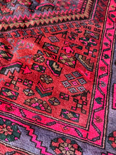 Load image into Gallery viewer, Vintage Red, Gray and Hot Pink Turkish Area Rug