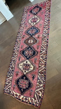 Load image into Gallery viewer, Vintage Mulberry Pink and Navy Turkish Runner Rug
