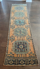 Load image into Gallery viewer, Vintage Yellow and Blue Turkish Runner Rug