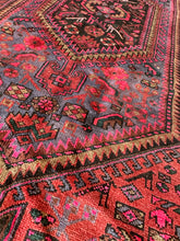 Load image into Gallery viewer, Vintage Red, Gray and Hot Pink Turkish Area Rug